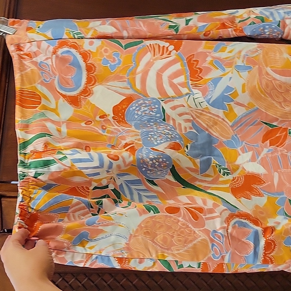 TALBOTS | Colorful Bright Floral Tropical Print Cotton Blend Skirt - Size 24W - Picture 5 of 7